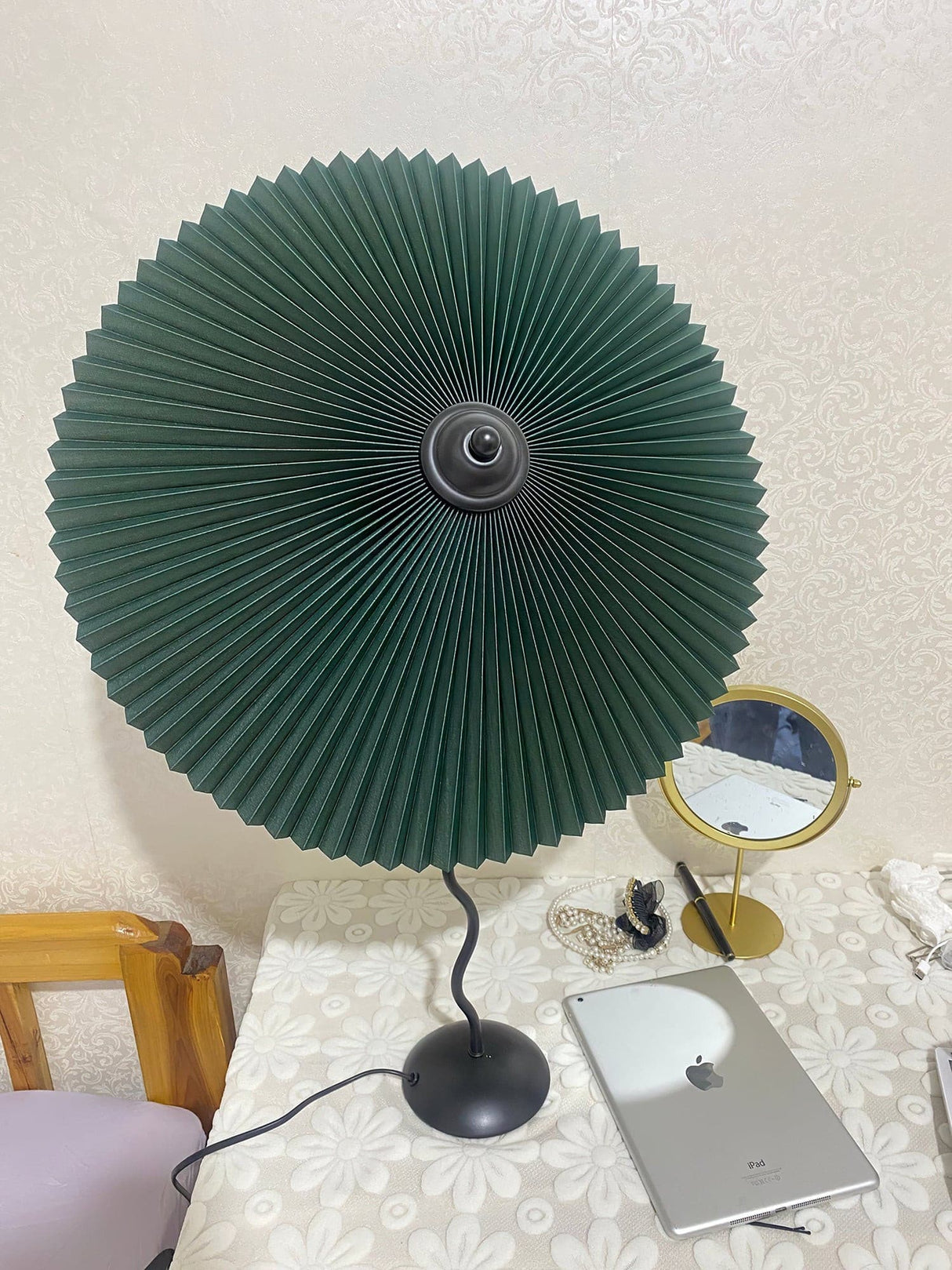 Modern Pleated Table Lamp  Textured Shade Design - Product detail 15