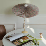 Modern Pleated Table Lamp  Textured Shade Design - Detailed view