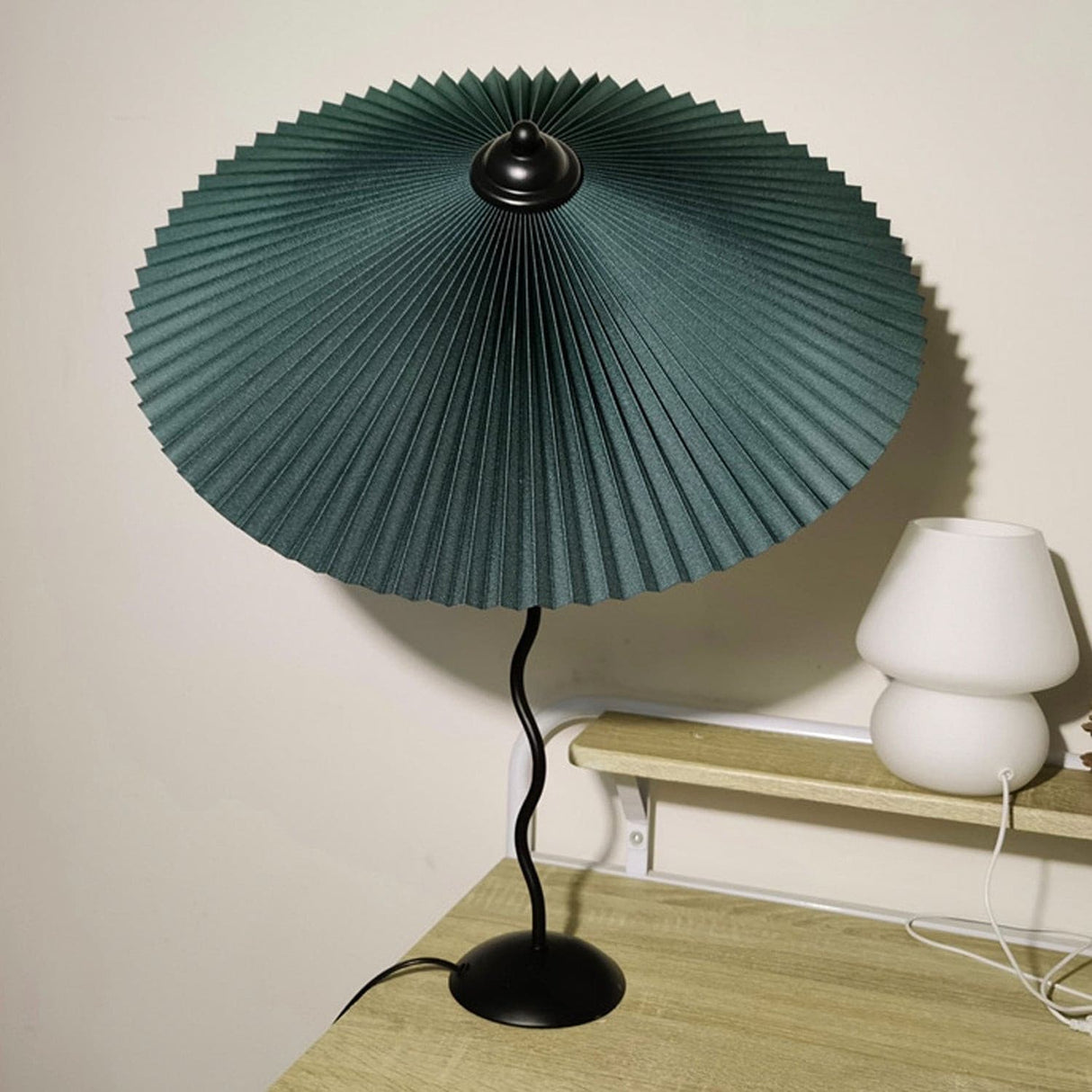 Modern Pleated Table Lamp  Textured Shade Design - Product detail 7
