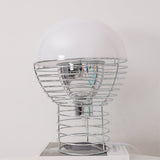 Modern Wire Table Lamp  Chrome Frame White Dome Design - Product detail 10