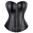 Leather Waist Trainer Corset  Front Zip Overbust Design - Product detail 7