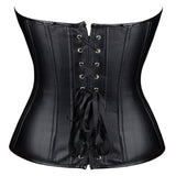 Leather Waist Trainer Corset  Front Zip Overbust Design - Product example