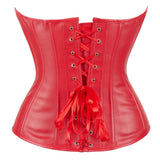 Leather Waist Trainer Corset  Front Zip Overbust Design - Product detail 5