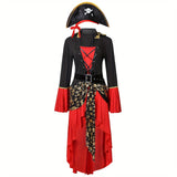 Womens Pirate Costume  Asymmetric Design With Lace-Up Corset - Product example