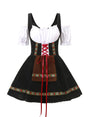 Womens Plus Size Bavarian Halloween Costume Dress  Puff Sleeve Mini Outfit - Product showcase