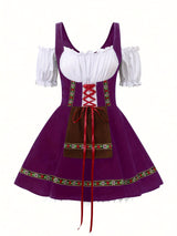 Womens Plus Size Bavarian Halloween Costume Dress  Puff Sleeve Mini Outfit - Product detail 7