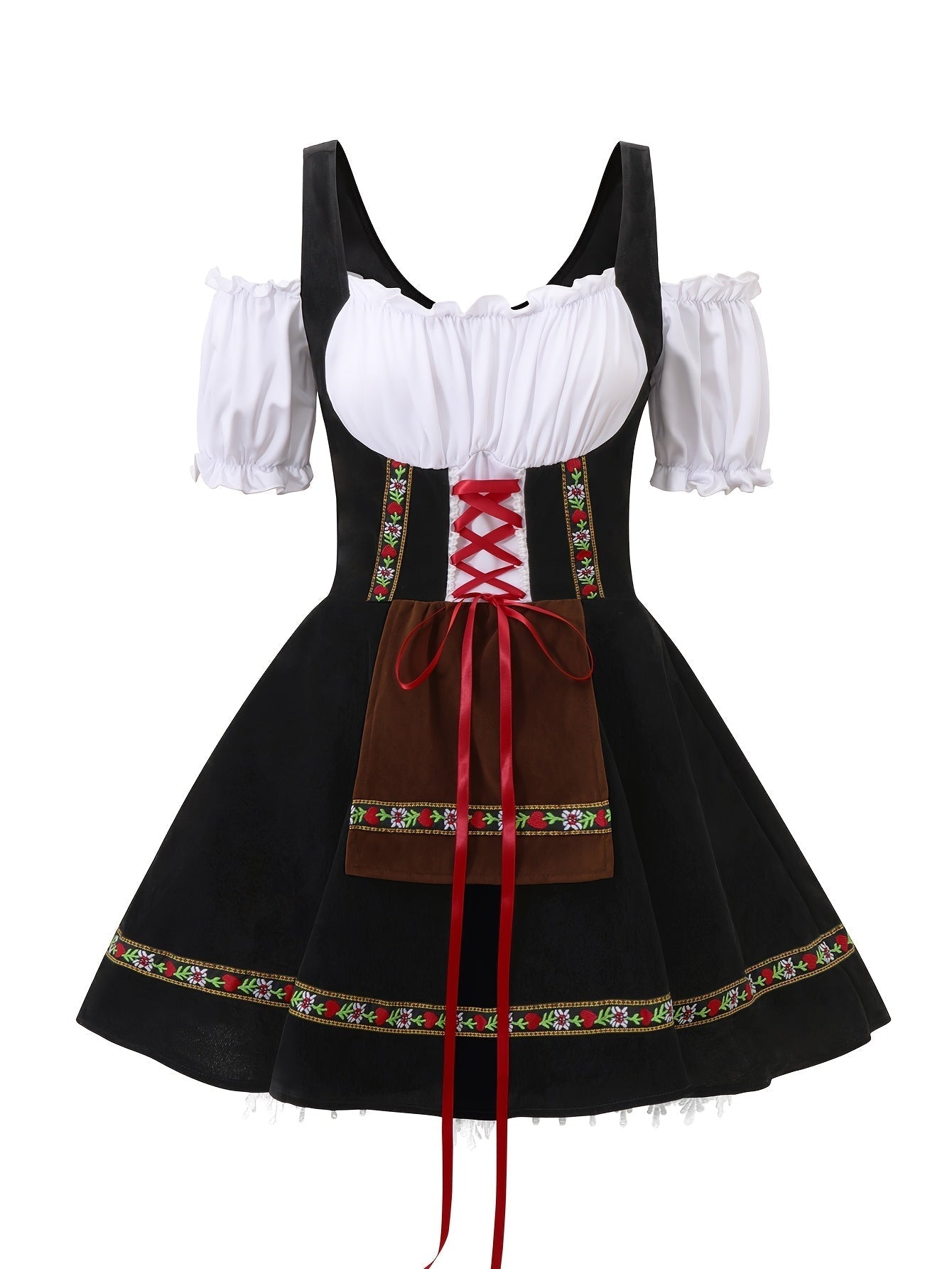 Womens Plus Size Bavarian Halloween Costume Dress  Puff Sleeve Mini Outfit - Product detail 9