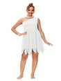 Womens Plus Size One-Shoulder Halloween Costume Dress  Prehistoric Mini Outfit - Product showcase