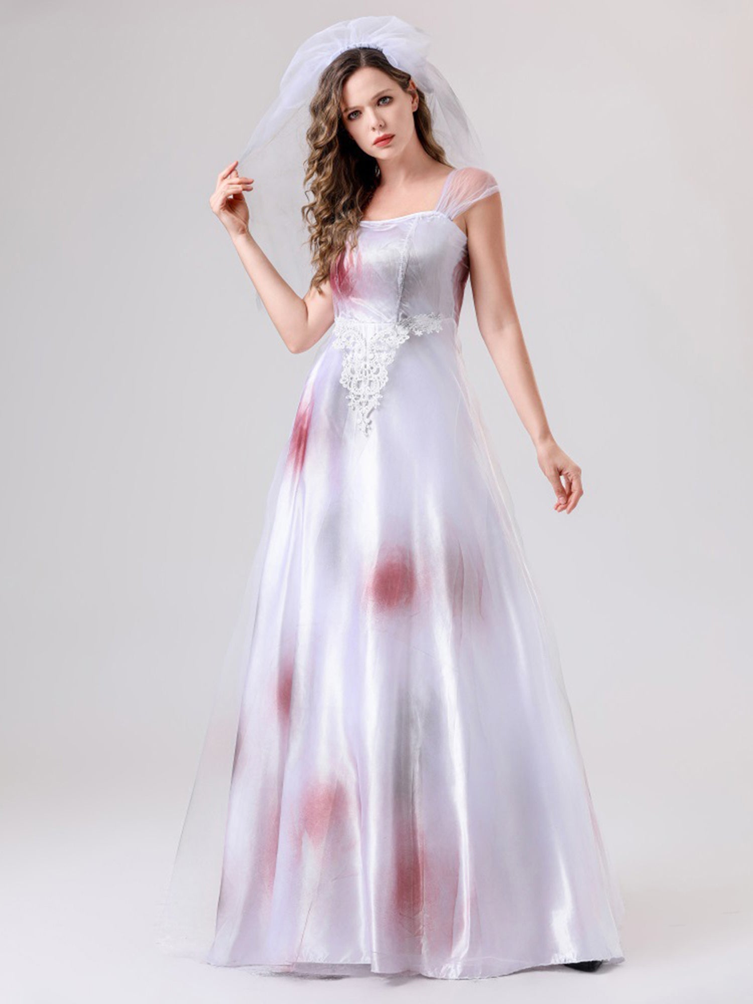 Womens Spooky Corpse Bride Halloween Costume Dress  Bloody Maxi Gown - Product showcase