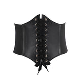 Wide Corset Belt  Lace-Up Waist Cincher With Elastic Panels - Product detail 6