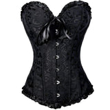 Victorian Waist Trainer Corset  Boned Jacquard Pattern - Product showcase