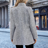 Herringbone Winter Coat  Wool-Blend Single Breasted Design - Product example