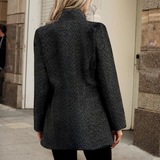 Herringbone Winter Coat  Wool-Blend Single Breasted Design - Product detail 7