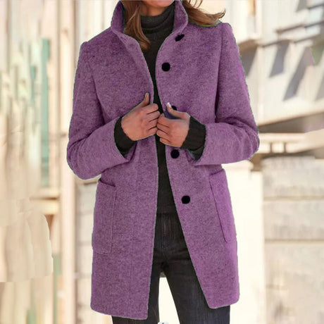 Womens Winter Coat  Stand Collar Long Sleeve Design - Product detail 6