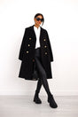 Double-Breasted Wool Coat  Wide Lapel Tailored Design - Product showcase