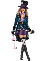 Womens Halloween Dress  Fantasy Mad Hatter Mini Costume Look - Product showcase