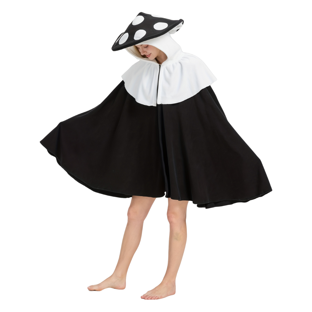 Womens Fantasy Mushroom Halloween Costume Cape  Oversized Hooded Cloak - Product showcase