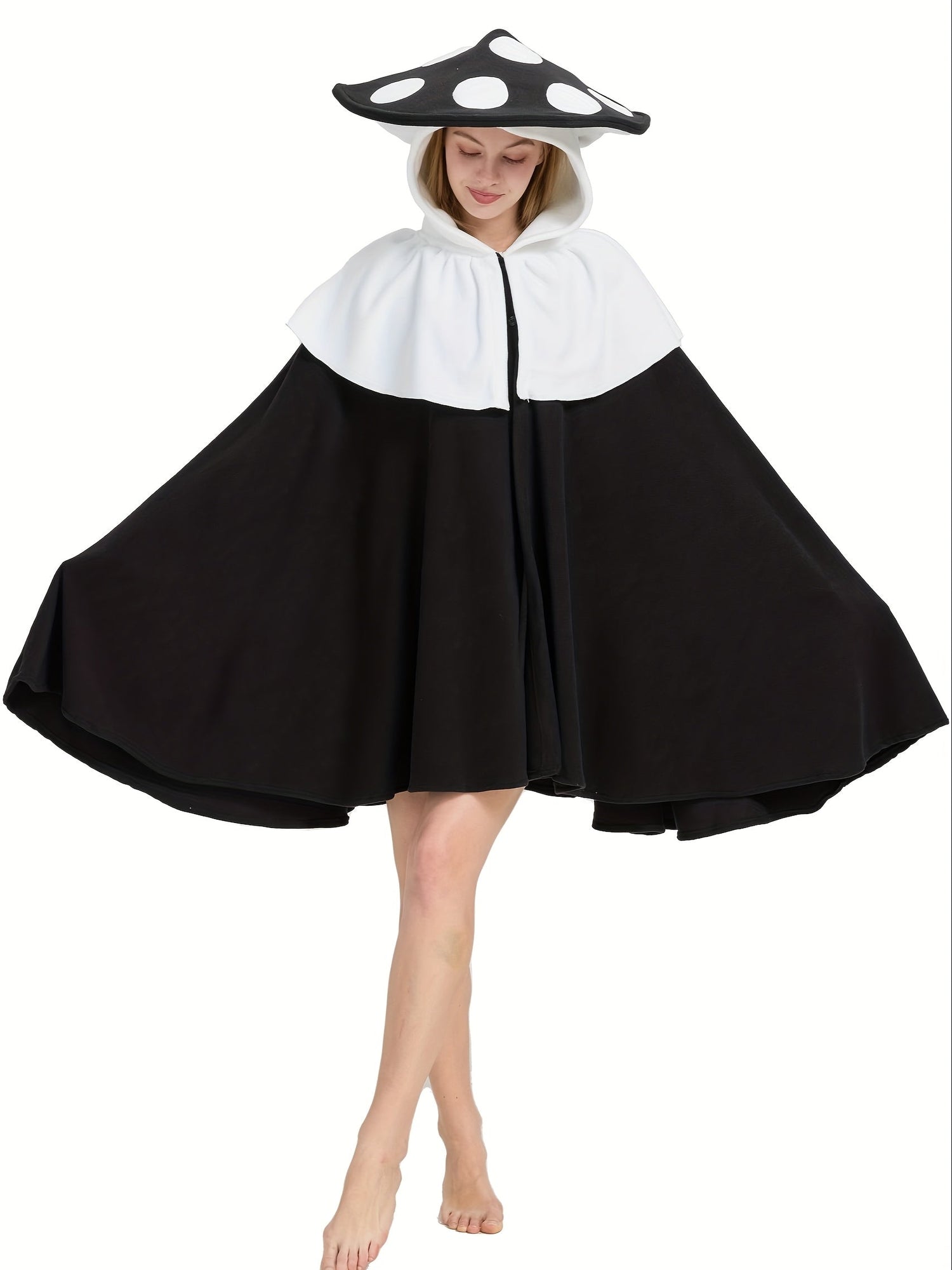 Womens Fantasy Mushroom Halloween Costume Cape  Oversized Hooded Cloak - Product detail 5