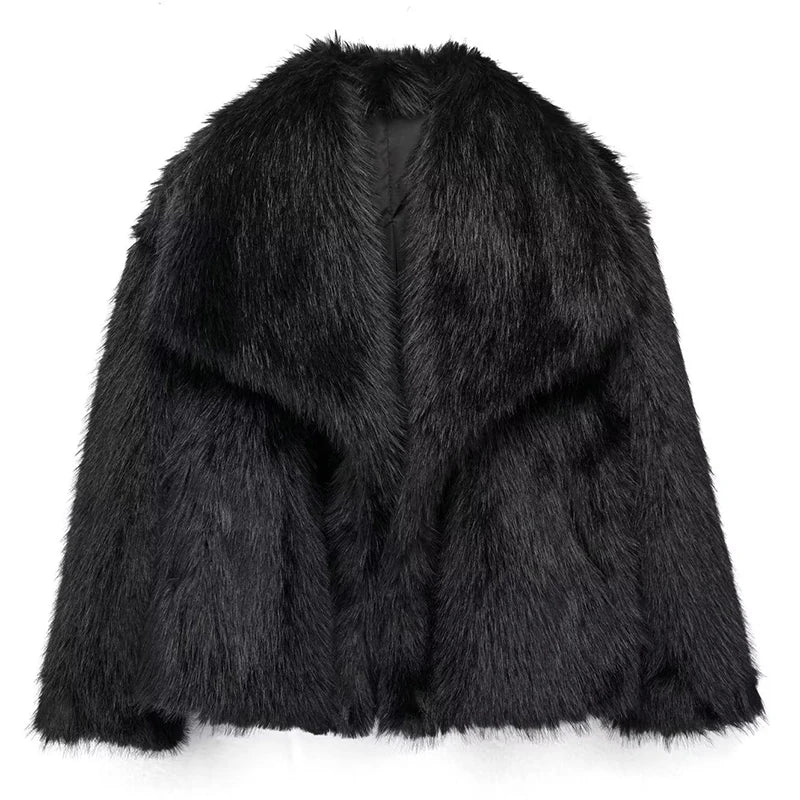 Plush Faux Fur Jacket  Soft Pink Winter Outerwear - Product detail 11