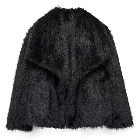 Plush Faux Fur Jacket  Soft Pink Winter Outerwear - Product detail 11