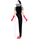 Villain Halloween Costume Dress  Asymmetrical Black White Design - Product example