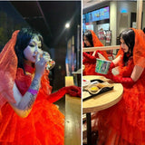 Womens Gothic Maxi Costume Gown  Lace Halloween Dress - Product example