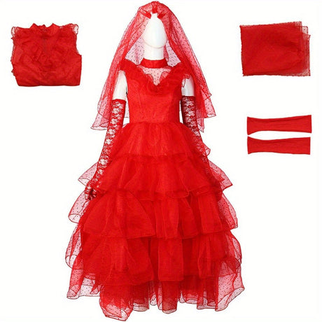 Womens Gothic Maxi Costume Gown  Lace Halloween Dress - Product detail 4