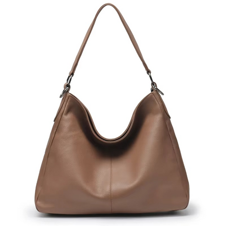 Classic Leather Hobo Bag  Minimalist Black Design - Detailed view