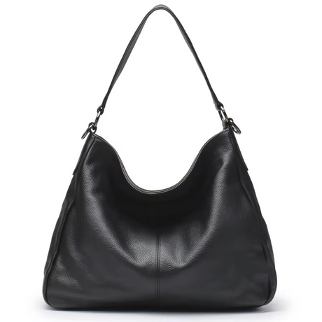 Classic Leather Hobo Bag  Minimalist Black Design - Product detail 5