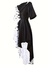 Womens Dalmatian Halloween Dress  Hooded Asymmetrical High-Low Costume - Product detail 4