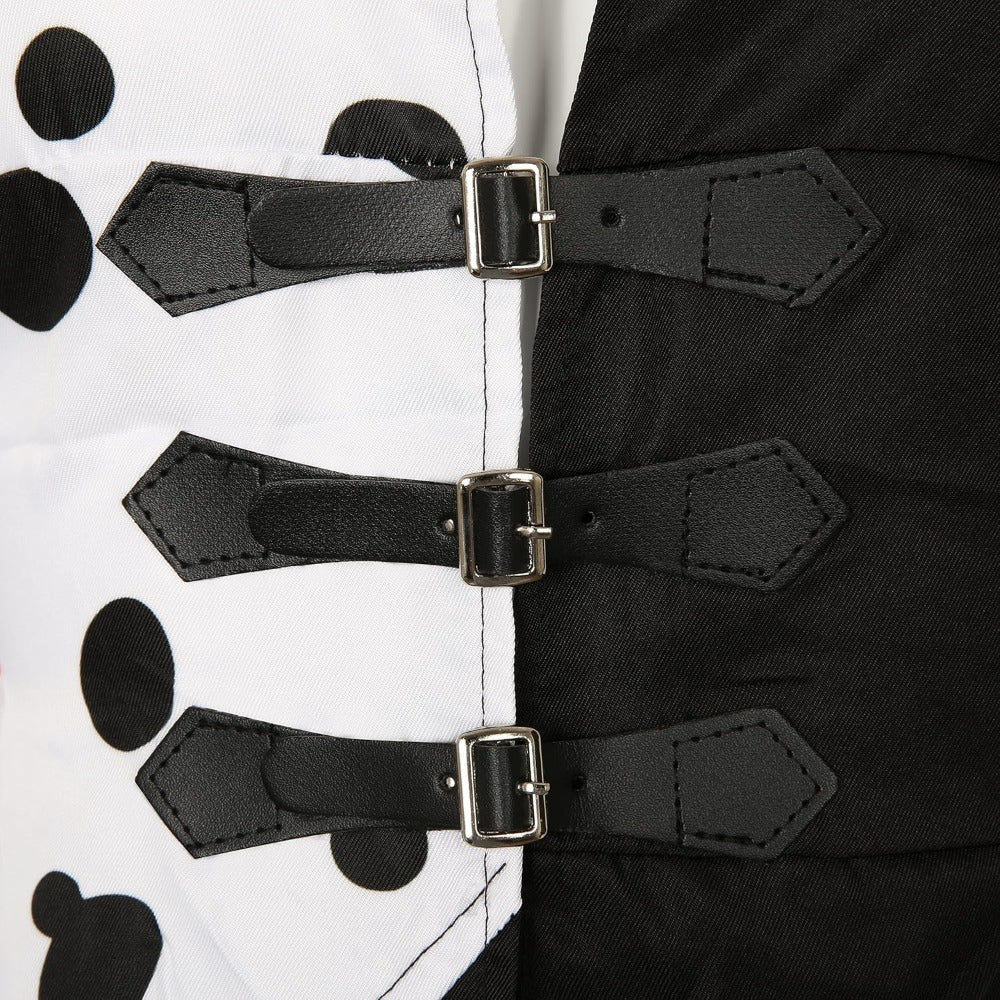 Asymmetrical Halloween Dress  Black White Split Design With Hood - Product detail 5