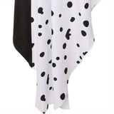 Asymmetrical Halloween Dress  Black White Split Design With Hood - Product detail 6