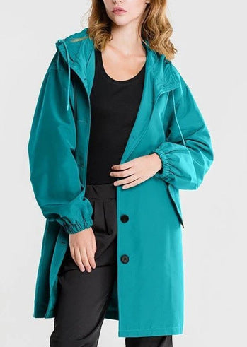 Womens Lightweight Windbreaker  Mid-Length Hooded Design - Product showcase