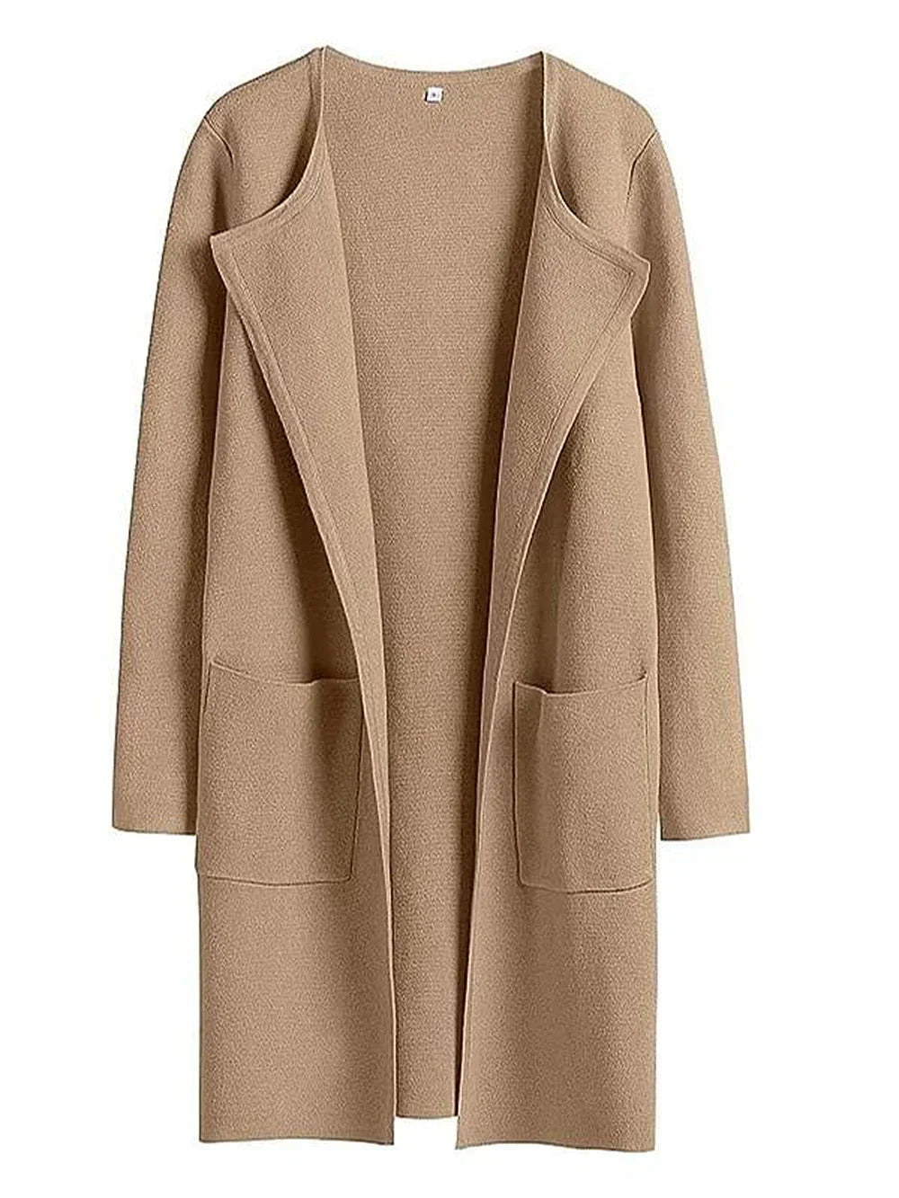Minimalist Wool Blend Coat  Wide Lapel Relaxed Design - Product showcase