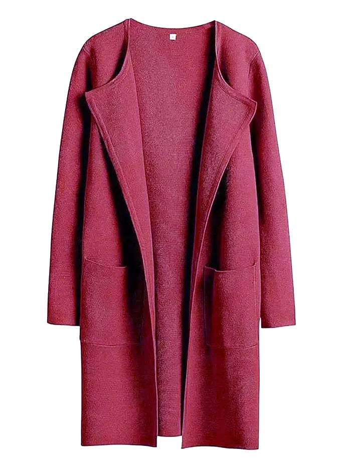 Minimalist Wool Blend Coat  Wide Lapel Relaxed Design - Product detail 12