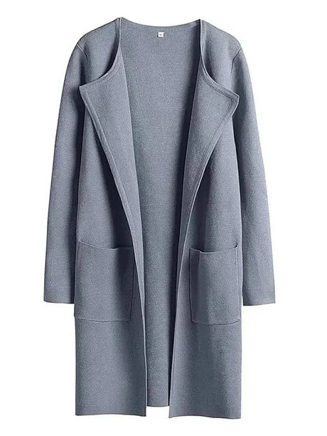 Minimalist Wool Blend Coat  Wide Lapel Relaxed Design - Product detail 14