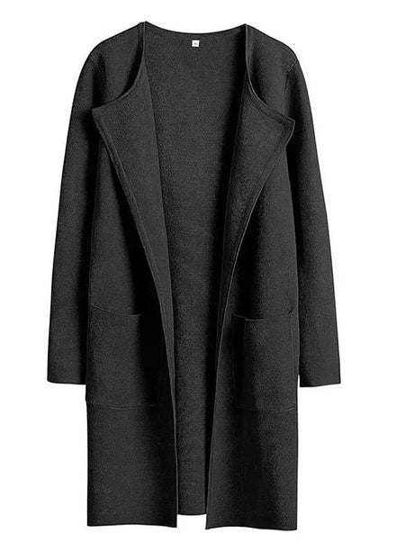 Minimalist Wool Blend Coat  Wide Lapel Relaxed Design - Product detail 8