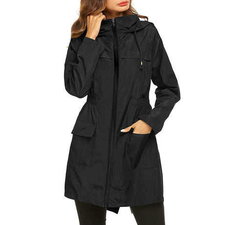 Essential Rain Coat  Lightweight Water-Resistant Cinched Waist Design - Product showcase