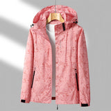 Floral Waterproof Jacket  Lightweight Pink Outdoor Shell - Product showcase