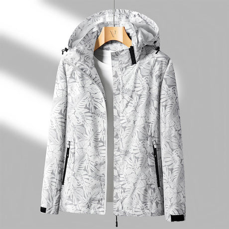 Floral Waterproof Jacket  Lightweight Pink Outdoor Shell - Detailed view