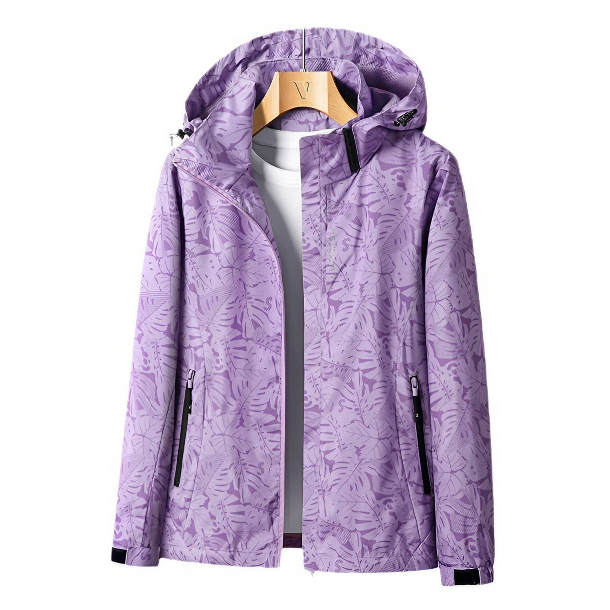 Floral Waterproof Jacket  Lightweight Pink Outdoor Shell - Product example
