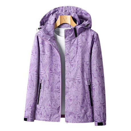 Floral Waterproof Jacket  Lightweight Pink Outdoor Shell - Product example