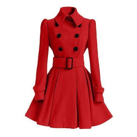 Classic Double-Breasted Coat  Belted A-Line Silhouette - Product detail 4