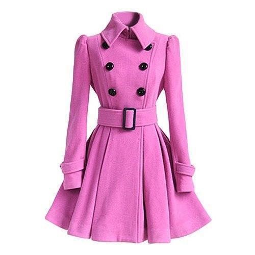 Classic Double-Breasted Coat  Belted A-Line Silhouette - Product detail 5