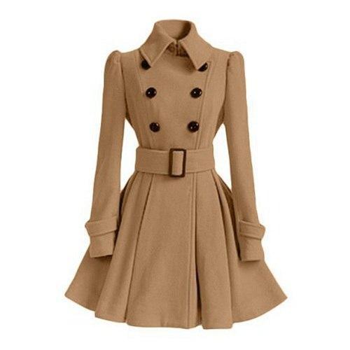 Classic Double-Breasted Coat  Belted A-Line Silhouette - Product detail 6