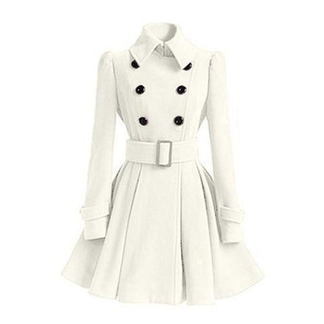 Classic Double-Breasted Coat  Belted A-Line Silhouette - Product detail 7