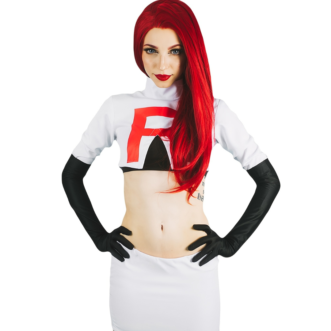 Anime Cosplay Costume  White Two-Piece Set with R Logo - Product detail 4