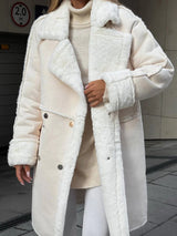 Winter Shearling Coat  Oversized Double-Breasted Design - Product showcase