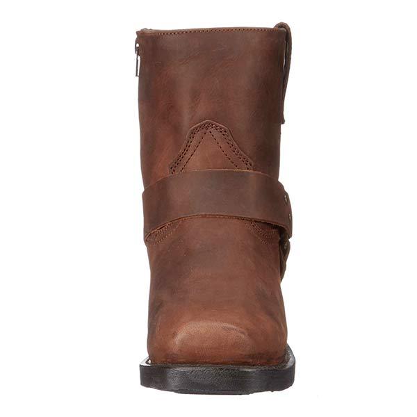 Classic Leather Harness Boots  Full-Grain Brown Mid-Cut Design - Product detail 4
