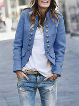 Military Style Jacket  Structured Button Front Design - Product example